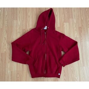 Russell Athletic Red Hoodie with Silver Accents